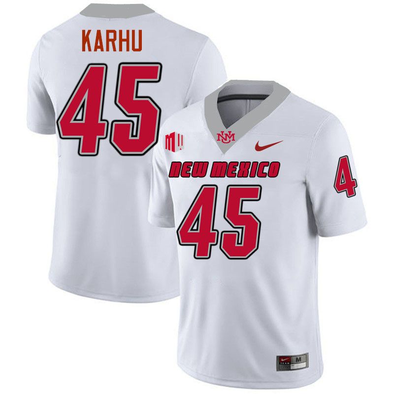 Brett Karhu UNM Lobos Jersey,New Mexico Lobos Football Jersey,Uniforms-White